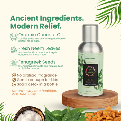 Fresh Neem Hair oil for Dandruff Free Hair nature-foody-skin