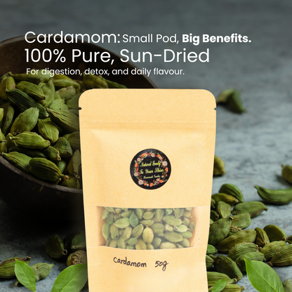 Organic Cardamom (Elaichi) | 8mm+ Premium 50g nature-foody-skin
