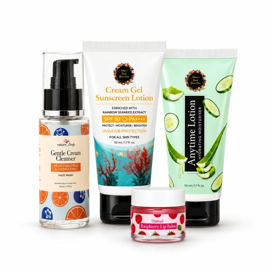 Daily Care Kit - Complete Skincare Routine (Cleanse, Hydrate, Protect & Care) Nature foody to your skin