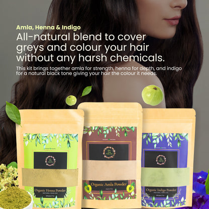 Natural Hair Dye Kit(Amla, Henna, Indigo) nature-foody-skin
