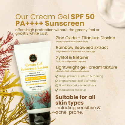 Cream Gel SPF 50 PA++++ Sunscreen Lotion nature-foody-skin