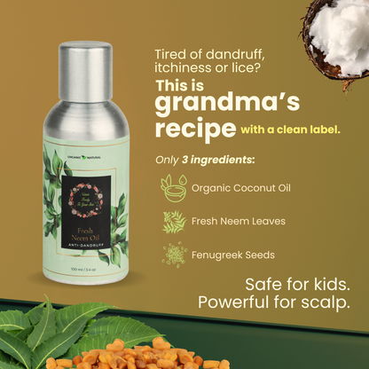 Fresh Neem Hair oil for Dandruff Free Hair nature-foody-skin