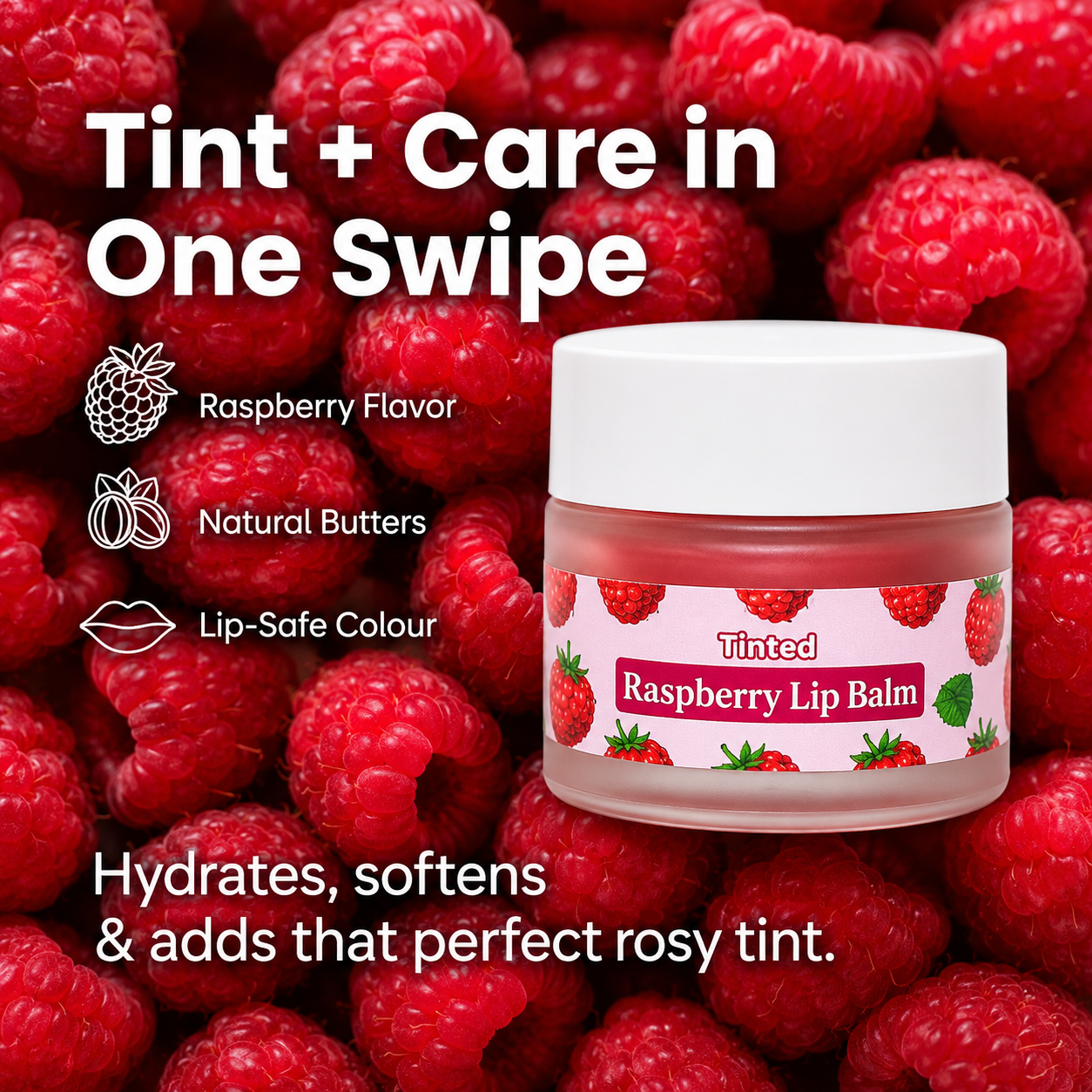 Tinted Raspberry Lip Balm nature-foody-skin