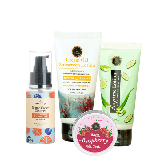 Daily Care Kit - Complete Skincare Routine (Cleanse, Hydrate, Protect & Care) Nature foody to your skin